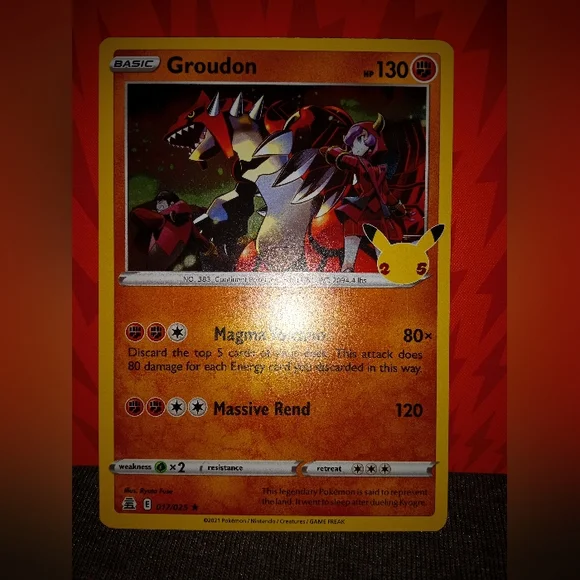 Pokemon | Toys | Pokemon Basic Holo Rare 7025 Groudon | Poshmark